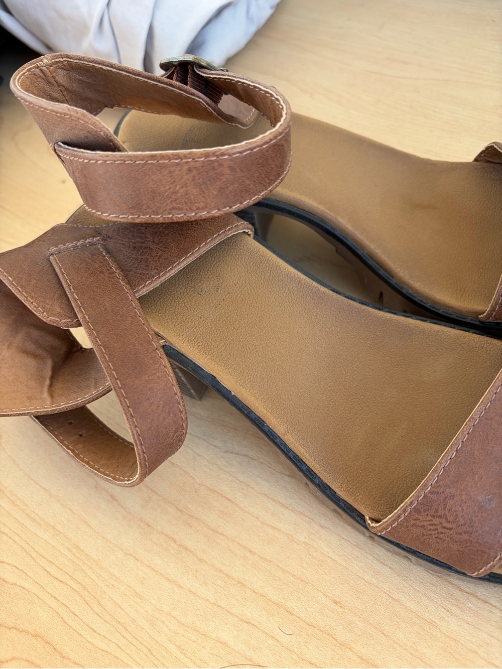 Pop Women’s Brown Ankle-Strap Sandals Women’s Size 7.5 - Picture 14 of 16